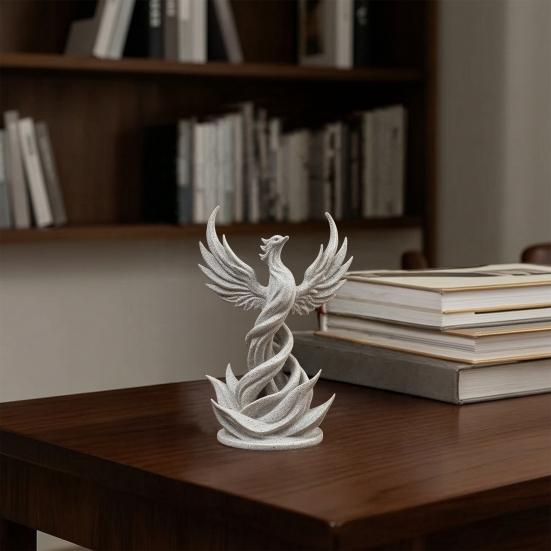 Phönix Aufstieg Skulptur, 3D Gedruckte Phönix Vogel Figur, Mythisches Kreaturen Dekoration mit Flügeln für Schreibtisch, Arbeitszimmer, Büro Dekoration