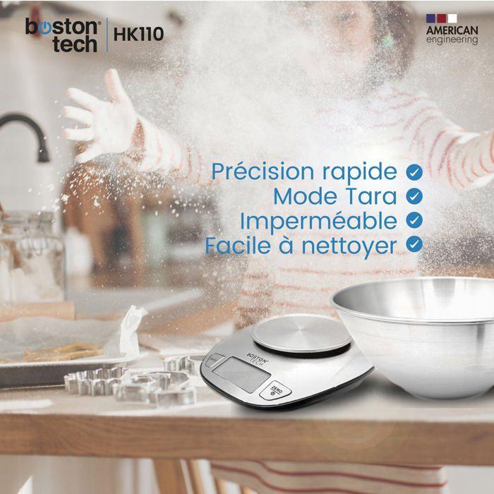 Balance de cuisine numérique - boston tech - hk110 - acier inoxydable - étanche - précision 5kg