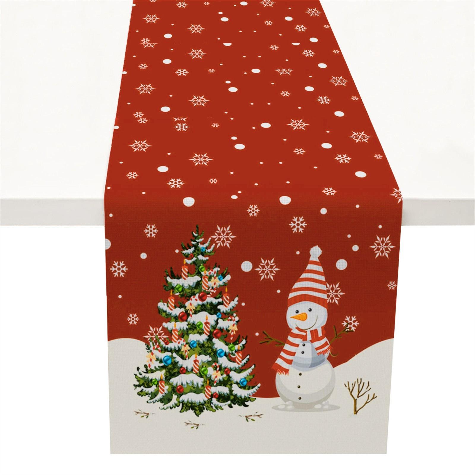 

Рождественская дорожка для стола, снеговик / дорожка для стола в виде деревьев, сезонное зимнее рождественское праздничное украшение для кухонного обеденного стола 13 х 72 дюйма One Size красный