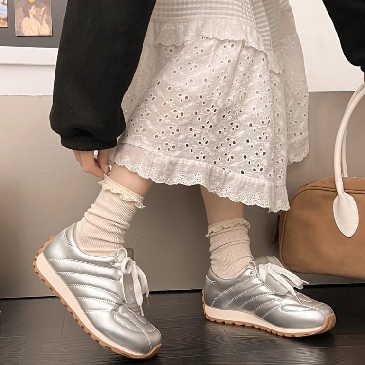 Retro Versatile Platform German Training Shoes Women's 2025 New Spring Casual Little White Shoes Sports Heightening Forrest Gump Board Shoes