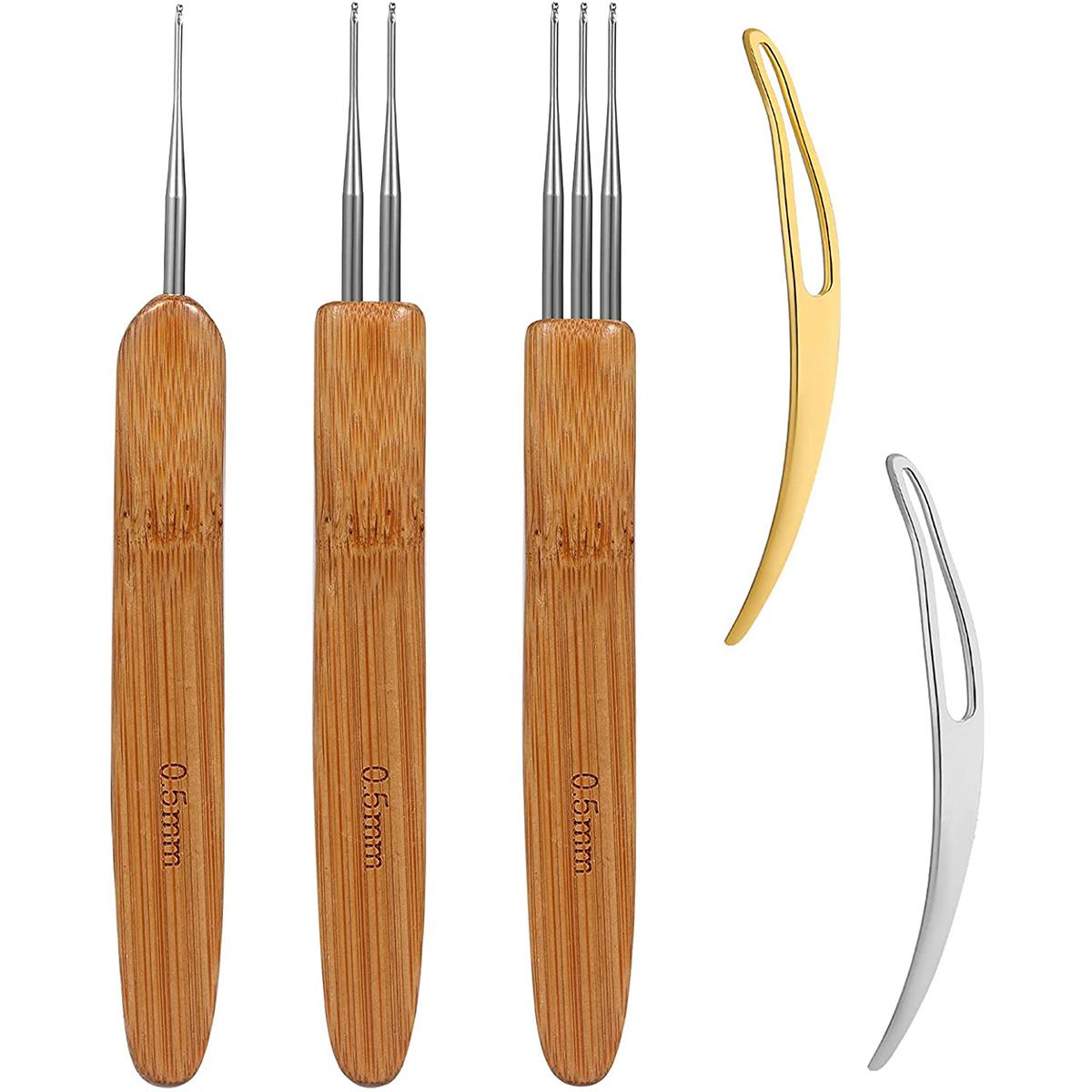 

5Pcs Dreadlock Crochet Hook Tool Kit for DIY Braiding Hair Dreadlocks Needle Weaving Crochet Hair Styling Craft Knit Tools