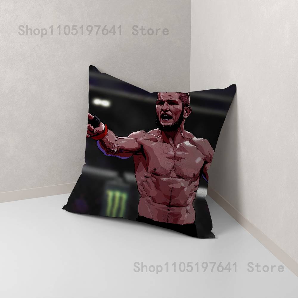 K-Khabib Cool N-Nurmagomedov Pillow Case For Sofa Decor Car Office Room Printing Cushion Cover Decorations and Protector