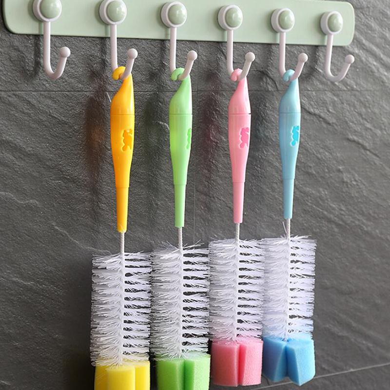 1Pc Multifunctional Cleaning Brush Extended Cup Brush Curved Bottle Mouth Milk Bottle Wine Bottle Fine Mouth Brush