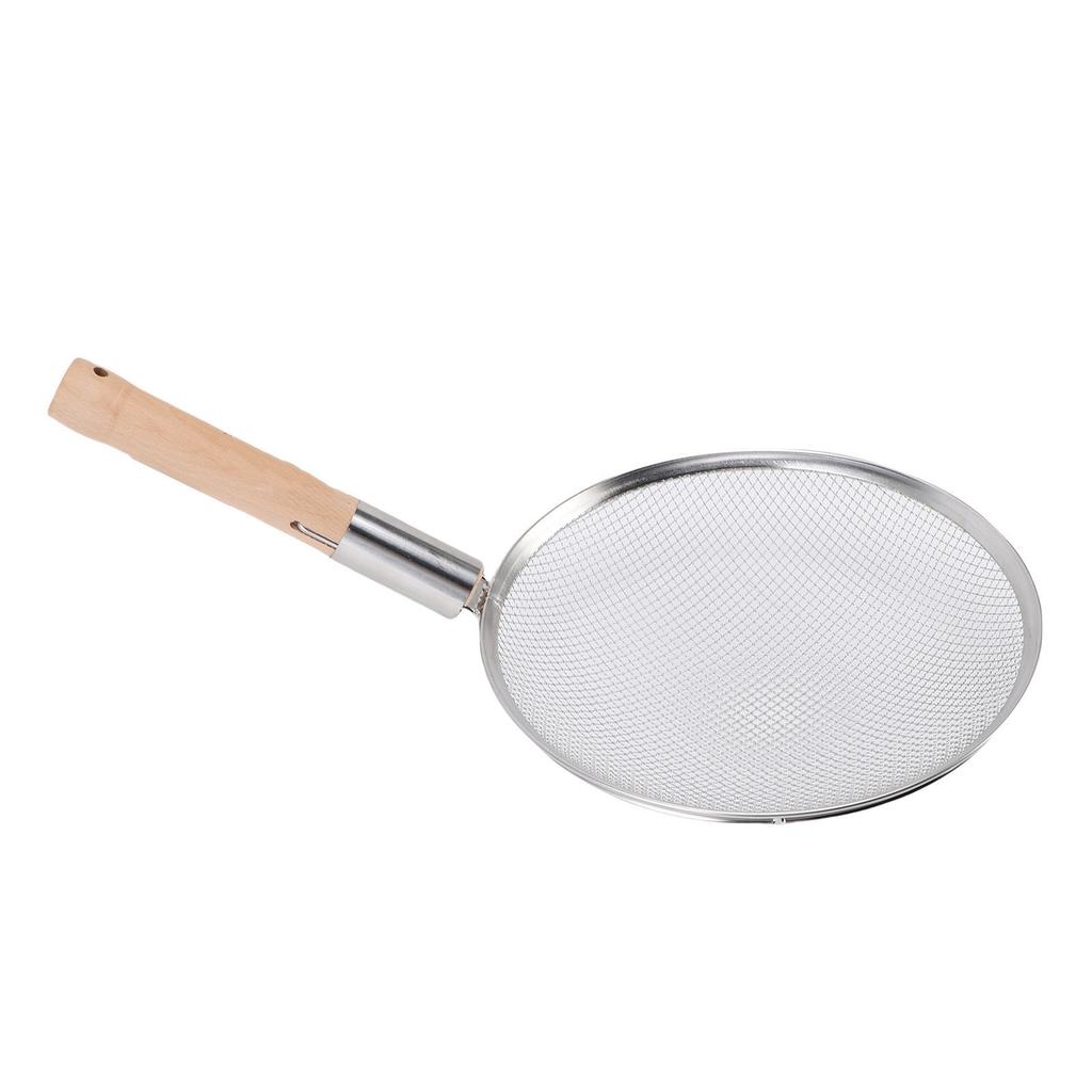 Schiumarola Cucchiaio Acciaio Inossidabile Rete Fine Colino per Alimenti Cucchiaio Filtro con Manico in Legno Multiuso per Cucina di Casa