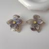 Retro Acrylic Flower Earrings with S925 Silver Needle - High-End, Exaggerated European & American Dangle Jewelry