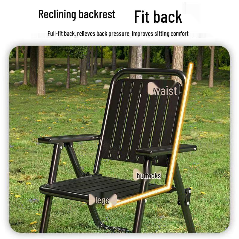 Portable Folding Recliner Beach Chair with Backrest - Ideal for Picnic, Balcony, Camping, and Leisure