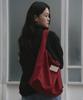 The Green Lab Boucle Wool Pouch Shoulder Bag Set [Coral Red]