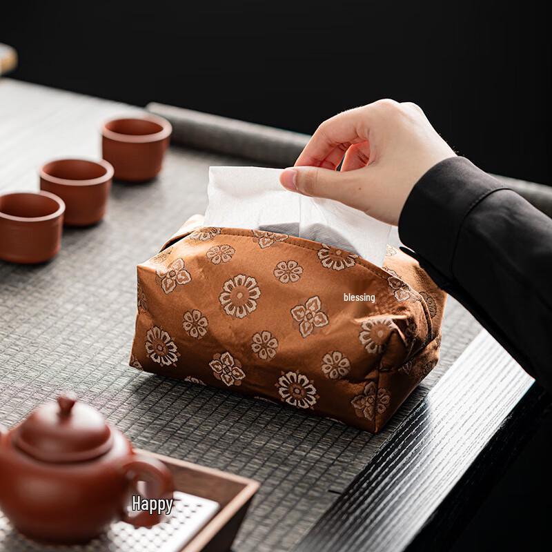 

Chinese Style Brocade Fabric Tissue Box