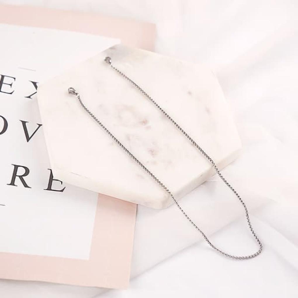 

Women s Square Chain Mask Chain Surgical Steel Layered Necklace Silver