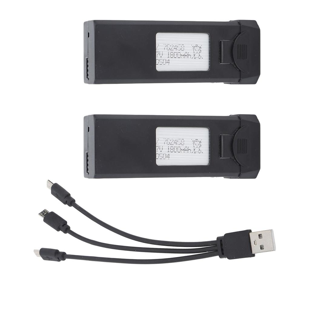 2 Stück 3,7V 1800mAh Lithium-Akku mit Ladekabel für F184 S93 L900 A258 Fernbedienungsdrohne