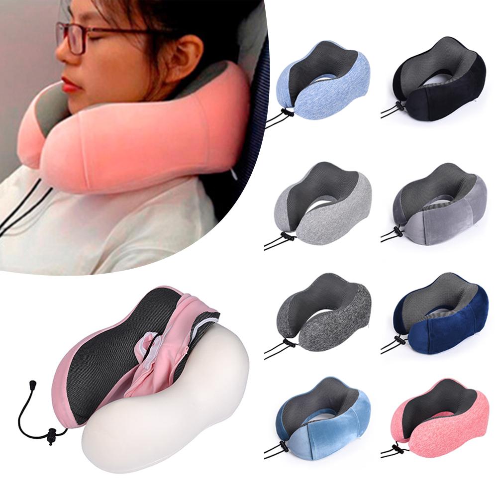 U-Shaped Pillow With Eyemask Earplugs Storage Bag,Travel Memory Foam Neck Pillow,Adjustables Neck Guard Pillow For Home/Travel