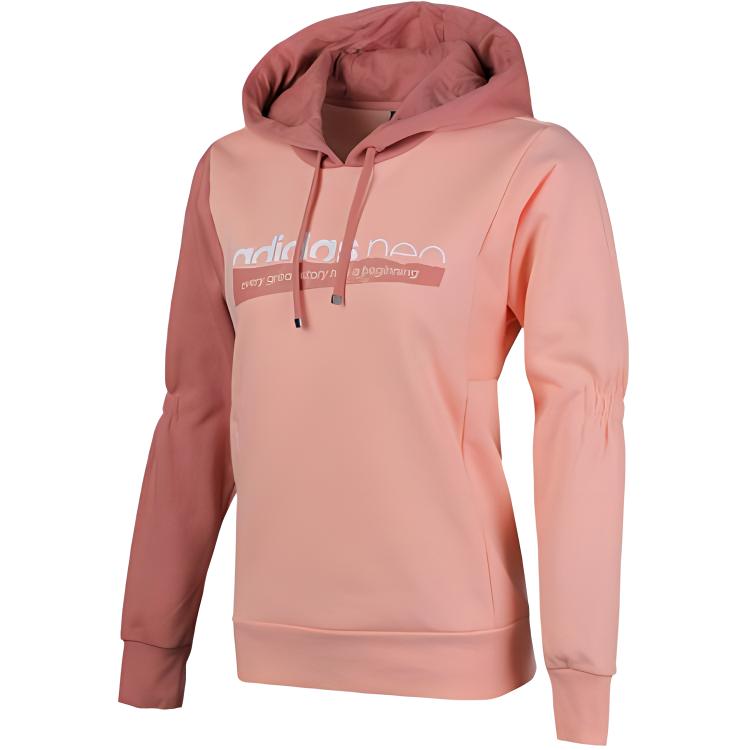 Adidas Neo Casual Comfortable Hooded Long Sleeve Sweatshirt Women Sweatshirt Red EI4369