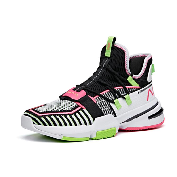 New Anta Craze 1 Durable Breathable Low Top Basketball Shoes Men's Black Pink 112021609-1