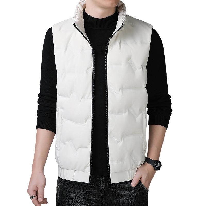 Down Vest Men's Autumn and Winter Plus Collar White Duck Down Warm Casual Jacket