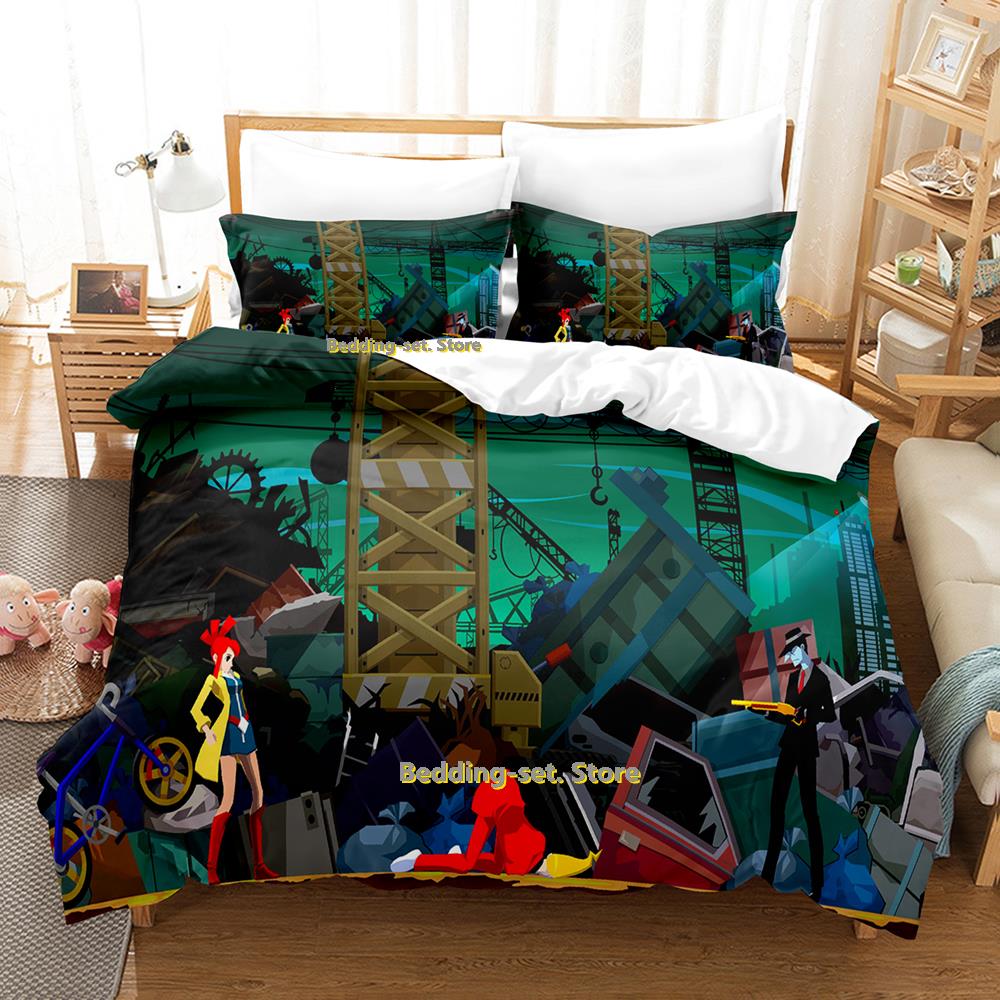 Game Ghost Trick Bedding Set Single Twin Full Queen King Size Bed Set Adult Kid Bedroom Duvetcover Sets Personality Anime Bed