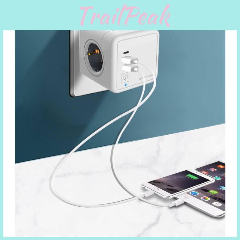 Power Cube Allocacoc Original Power Socket 4 Outlets 2 Usb Ports Adapter Plug Eu