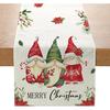 Christmas Gnomes Table Runner 13x72 Inch, Merry Christmas Poinsettia Winter Kitchen Dinning Table Decoration for Home Party Decor