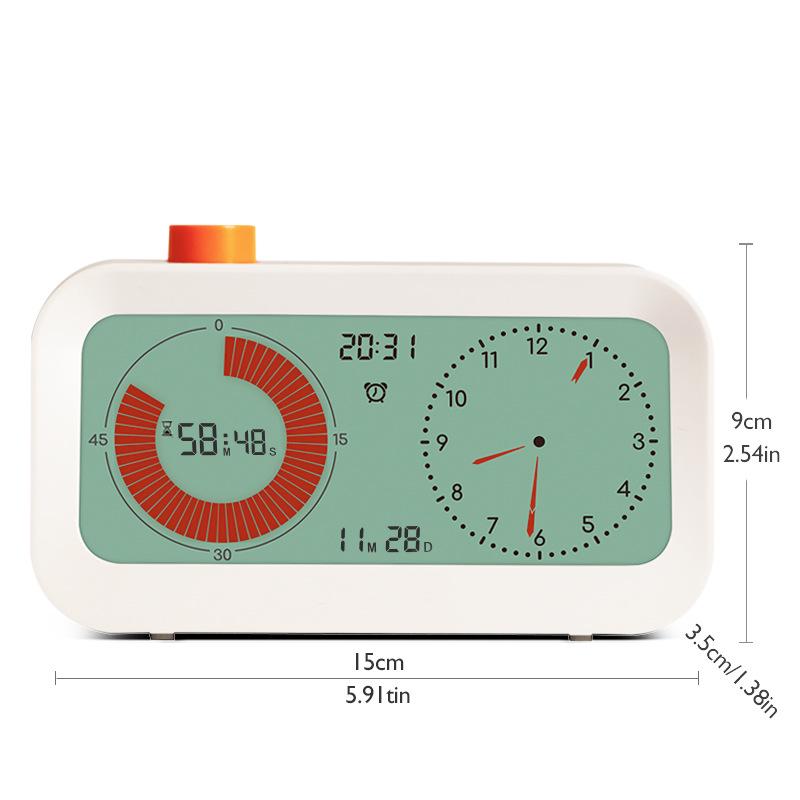 60-Min Silent Electronic Desktop Alarm Clock & Visual Timer
