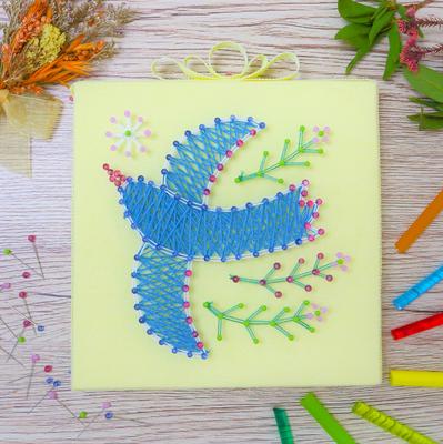 TUKUMO Sewing Pin String Art Summer Vacation Independent Study Craft Handmade Nordic Kids Handmade Kit Bird of Kit, Kit, Kit, Kit, Style, & Adults,