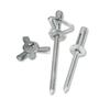 50pcs Durable 3.2mm 4.0mm 4.8mm Folding Blind Rivet Tri-fold Silver Aluminum Alloy Rivet Round Head Exhaust Rivets