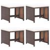 VidaXL 4x Garden Stools with Cushions Footrests Patio Stools Terrace Stools Outdoor Footrests Resin 316778