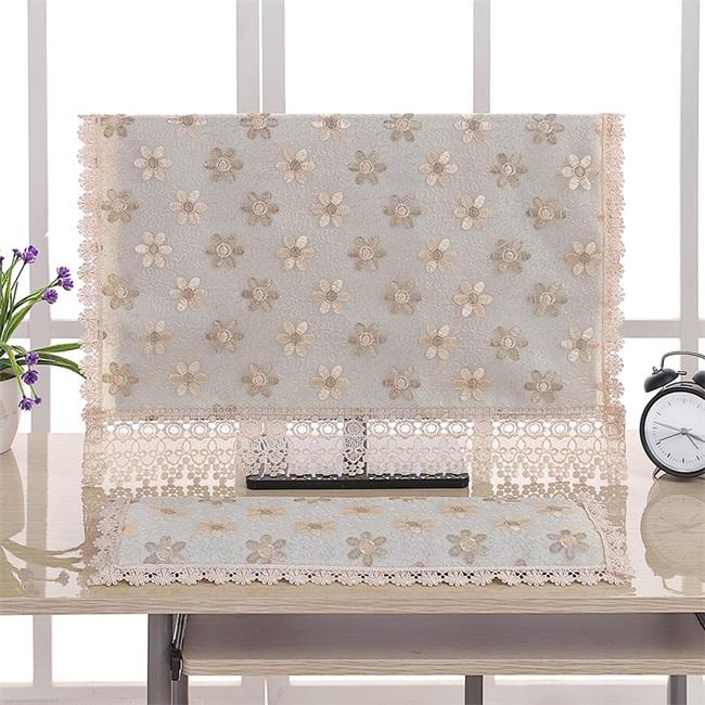 

Чехлы для компьютеров с цветочной вышивкой, европейский стиль, украшение для дома, противообрастающий пылезащитный чехол, универсальные накладки на прикроватные тумбочки 27 inch коричневый