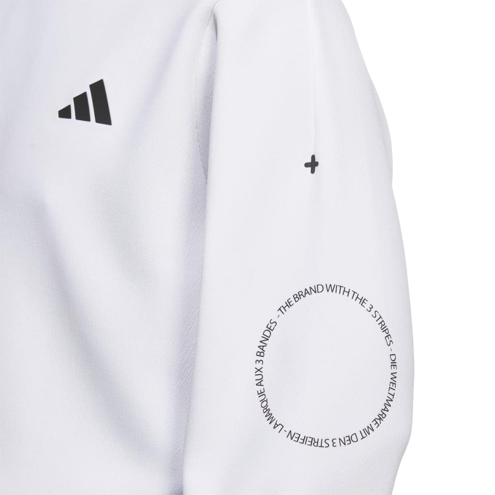 Adidas Golf Golf Poloshirt Schriftzug Grafik Rollkragen Langarmshirt Weiß Herren