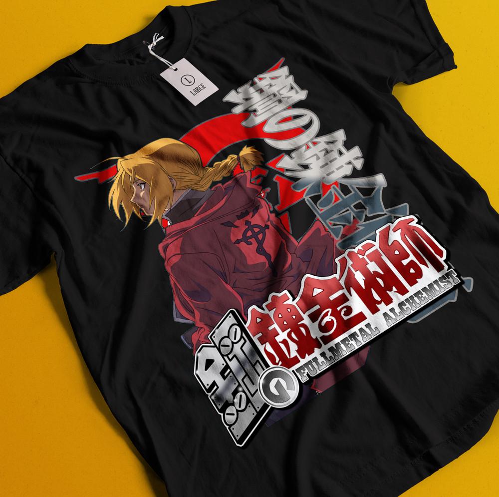 

Fullmetal Alchemist T-Shirt FMA Brotherhood Edward Elric Alphonse Elric Shirt M