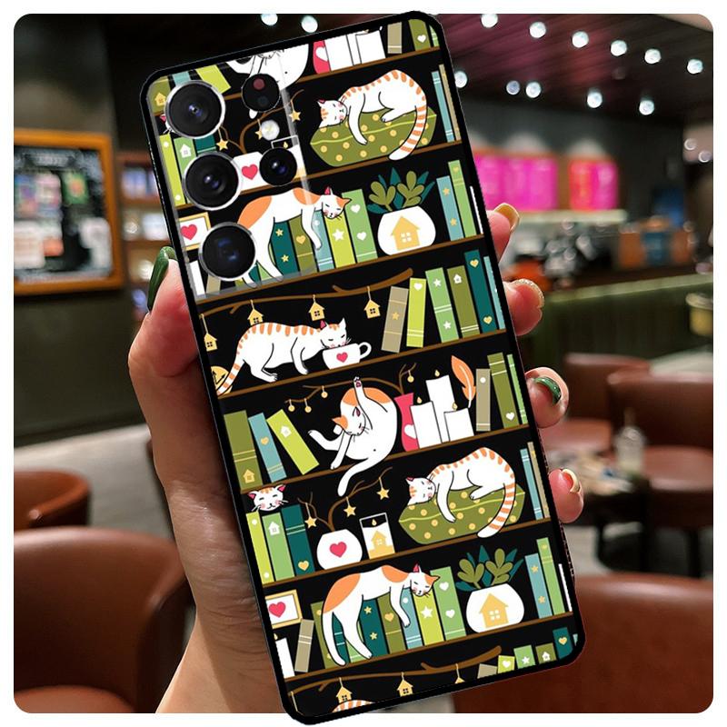 Cartoon Cute Cats Case For Samsung Galaxy S23 S22 Ultra S9 S10 Note 10 Plus Note 20 S21 Ultra S20 FE Phone Coque