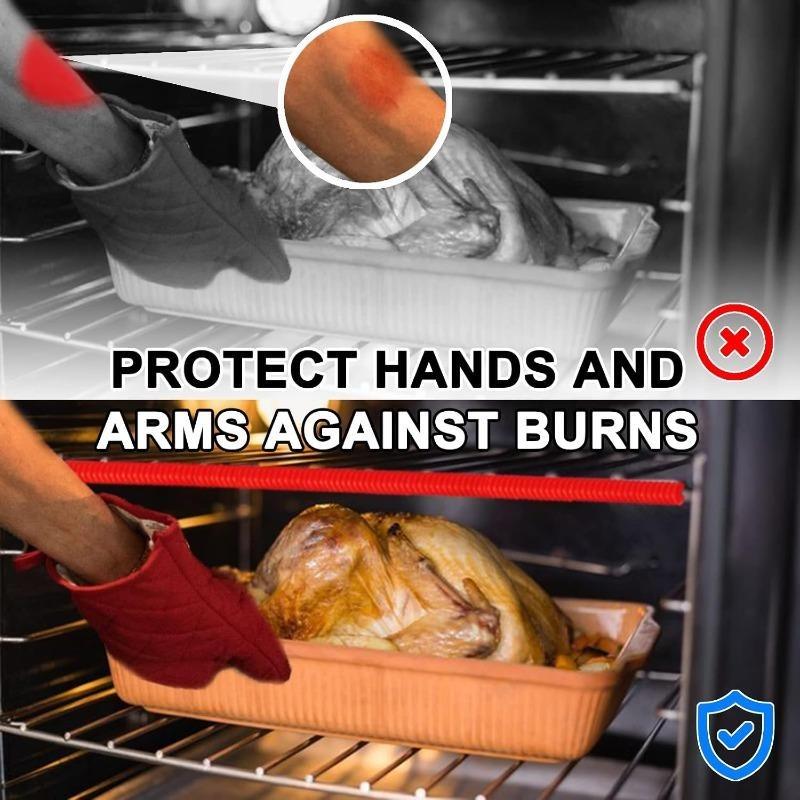 2Pcs/Set Heat Resistant Silicone Oven Rack Guard Edge Protector, Anti-Burn Safety Cover for Oven Shelves, Practical Kitchen Bakeware Accessory