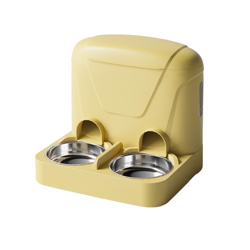 Automatic Cat Feeders With Storage Container, Dog Food Dispenser, Pets Food Double Bowl, Stainless Steel Feeding Dish Station
