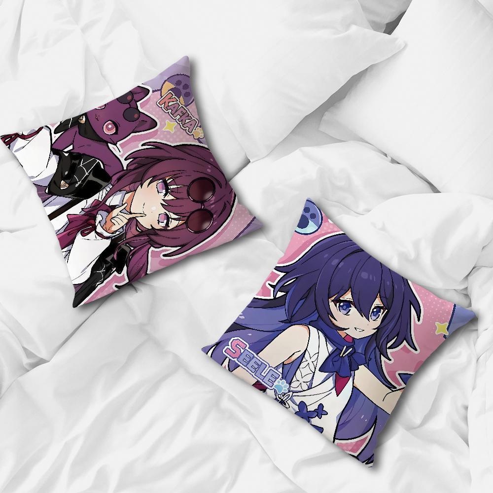 Anime Game Honkai Star Rail Chibi Cute Comfortable Soft Pillow Case For Sofa Living Room Home Office Decor Protective Cover
