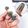 Retro Metal Seam Ripper With Magnetic Needle Threader And Thimble Finger Cover For Sewing Clothing Repair and Tailoring