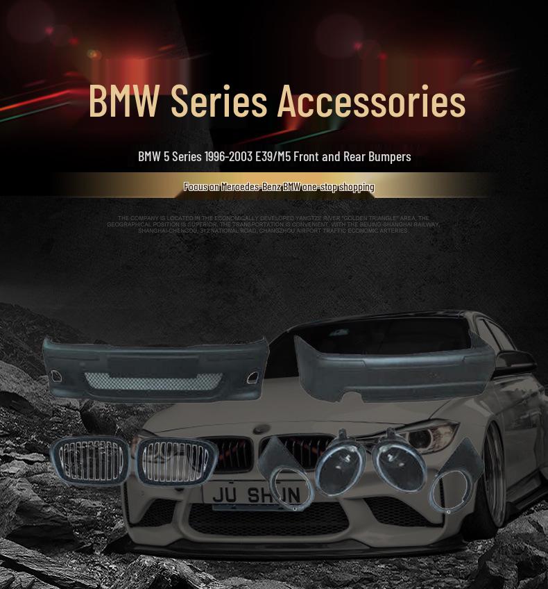 BMW E39 Modified M5 Front & Rear Bumpers with Grille & Fog Lights Kit