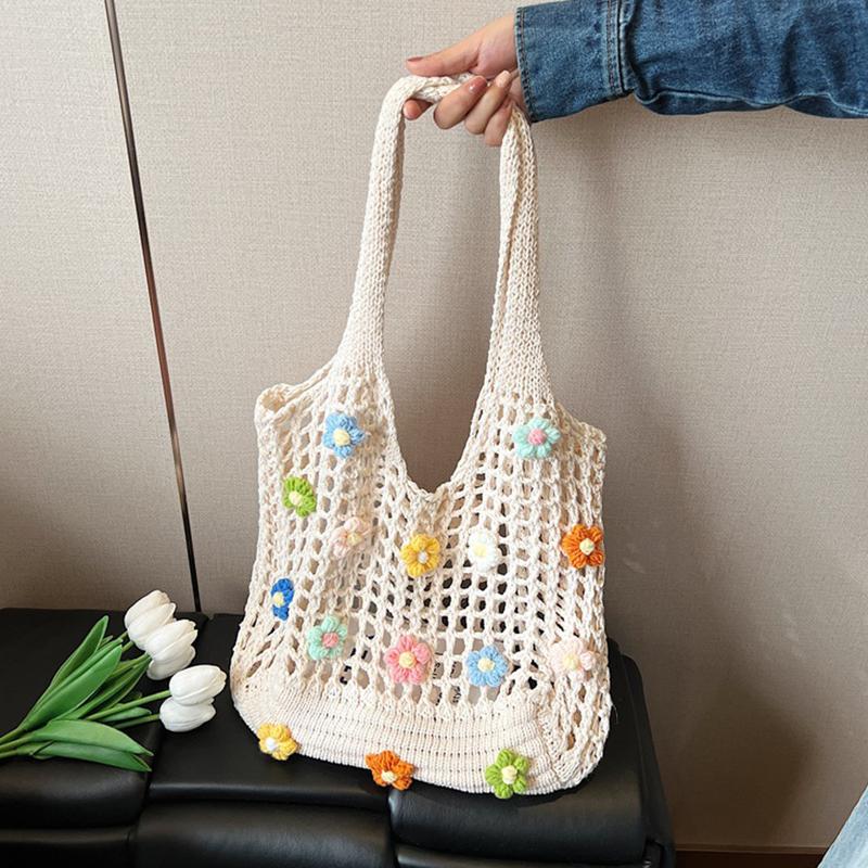 Hollow Solid Flowers Shoulder Bag Fabric Lace Women's Bags High Quality Versatile High Quality New Soft Women's Handbags AVE