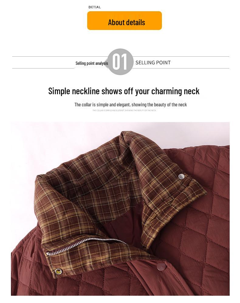 New Winter Lapel Cotton Coat for Middle-Aged Women: Casual Short Jacket for Mothers and the Elderly