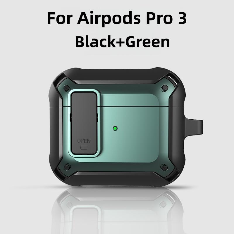 Case for Airpods Pro 3 (2025) Secure Lock Clip Full Shockproof Protective Case with Cleaning Kit Lanyard for Apple AirPods Pro 3