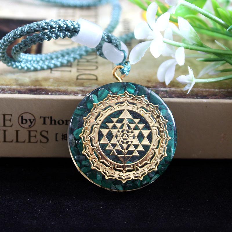 Trendy Crystal Epoxy Pendant Necklace - Crushed Stone Resin Sweater Chain Jewelry for Couples