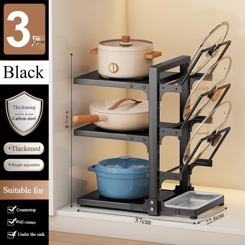 

Кухонные полки Полки для хранения кастрюль и сковородок от пола до потолка Многофункциональные шкафы для дома Крышки для кастрюль Полки для хранения
