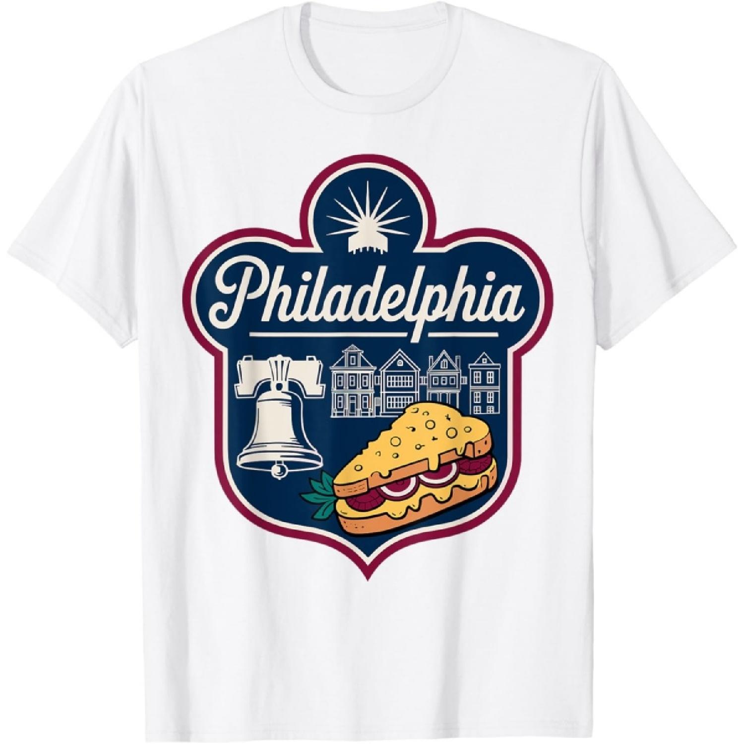 Philadelphia Pennsylvania Liberty Bell City Graphic T-Shirt XXXXXL белый