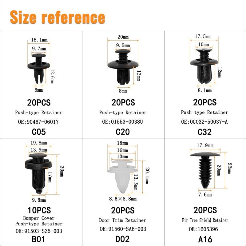 100pcs/100Pcs with Tool/100Pcs (Bagged) Boxed Car Buckle Car Parts Combination Set Door Interior Panel Nylon Bumper Buckle 2025