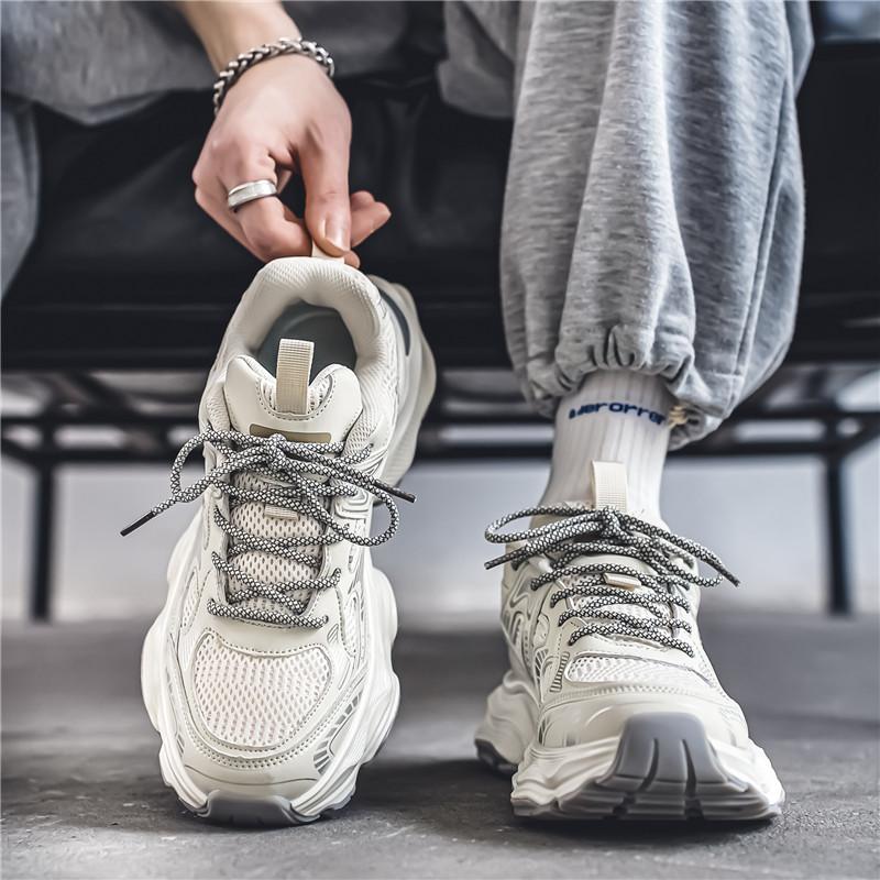 2025 Men's Shoes 2025 New Summer Tide Brand Niche Running Sports Leisure Mesh Breathable Thick-soled Dad Tide Shoes