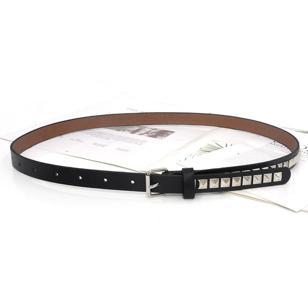 Belt Accessories Thin Metal Buckle For Men Rivet Waist Belts Women Waistband PU Leather Waist Strap