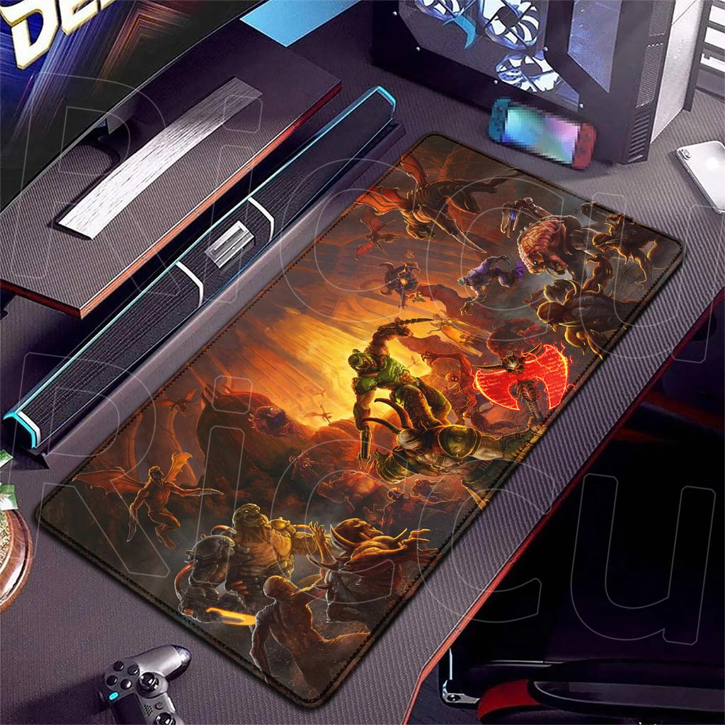 PC-Zubehör 400x900mm Schreibtischmatte Beliebte Spiele D-Doom Mauspads Großes Gaming-Mauspad LockEdge Computer Tastatur Tisch Schreibtischmatte