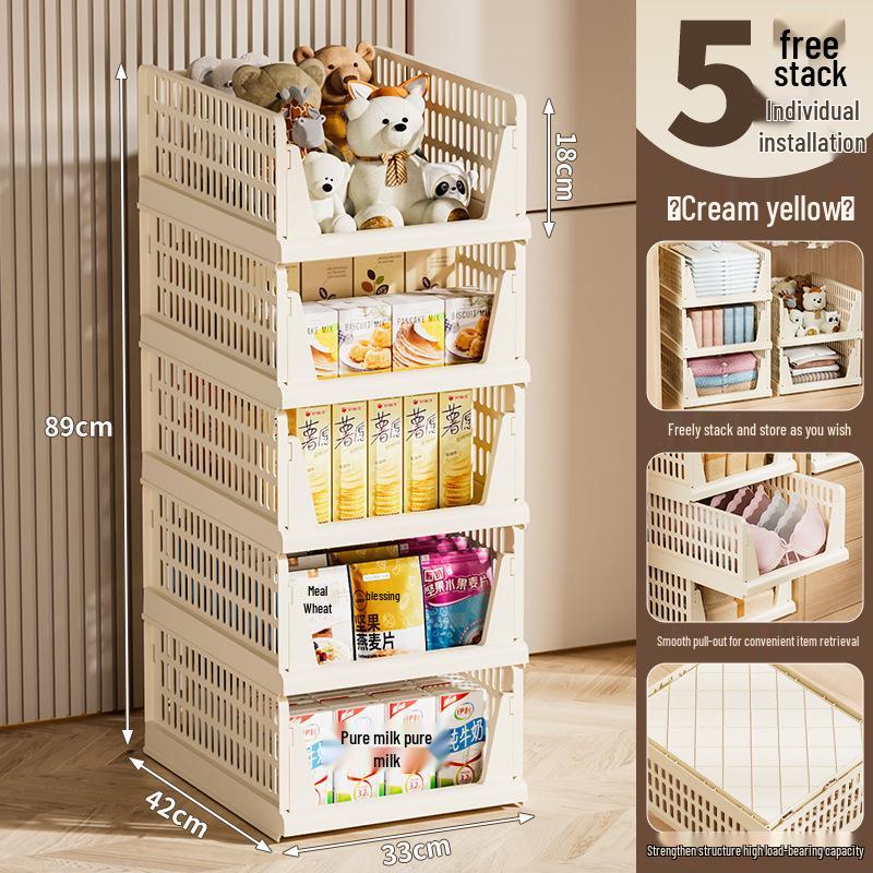 Foldable Multi-layer Storage Basket Rack – No Installation Needed