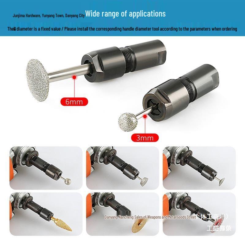Variable Speed Electric Grinder Conversion Kit: Straight Grinder Head, Polisher, Collet, Stone Engraving Tool.