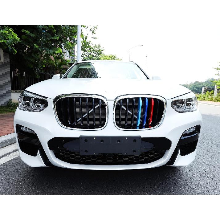 Tricolor Grille ert Trims Compatible with BMW G01 X3 2018- or G02 X4 - (Not fit for X4 M40i) Accessories for 7-Beams Standard Kidney Grille