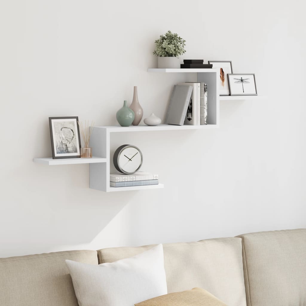 Wall Shelf White 104 x 15 x 49 cm Engineered Wood