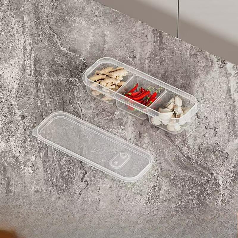 

Контейнеры для хранения свежих продуктов, Контейнеры с отделениями для замороженного мяса и овощей и Замороженные контейнеры для приготовления еды Three-quarter square