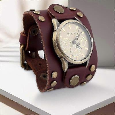 Retro Echte PU-Leder Zeigeruhr Armbänder Punk Professionell Elegant Valentinstagsgeschenk